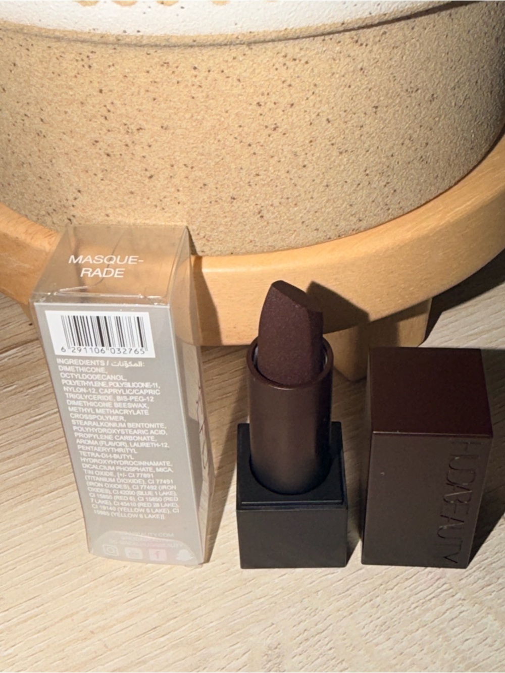 HUDA BEAUTY Deep Brown Matte Lipstick FULL SIZE- Masquerade